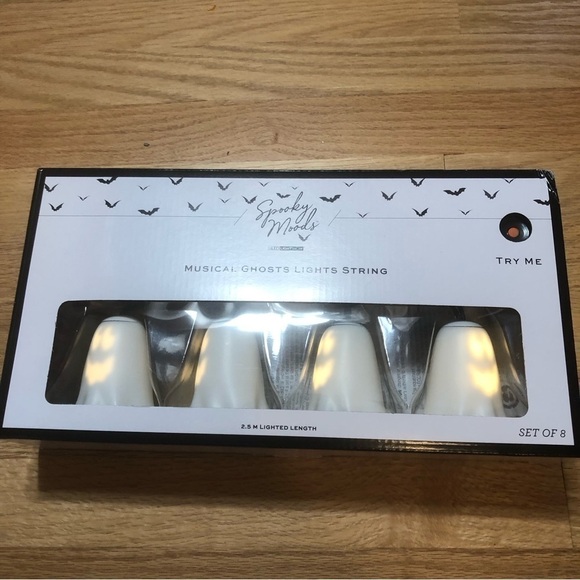 Gemmy Ghost String Lights Plays Ghostbuster Song NEW Battery Operated Halloween - Picture 1 of 6